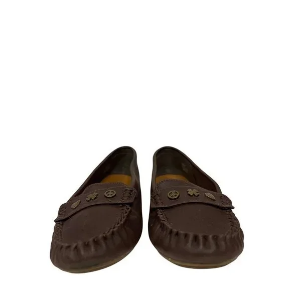 Lucky Brand Women's Shoes Moccasins LP-Astuddi Brown Heart Peace Clover Size 10 - Picture 3 of 9